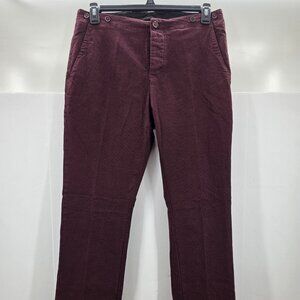 JOHN VARVATOS | Weathered Red Striped Suspender Waist Pants Size 32 x34